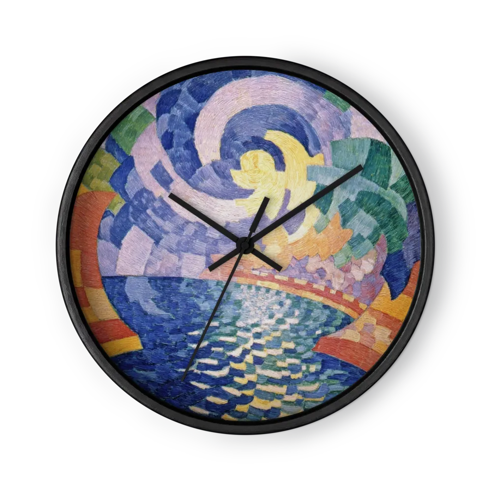 Swirling Sun Over Water | Wall Clock
