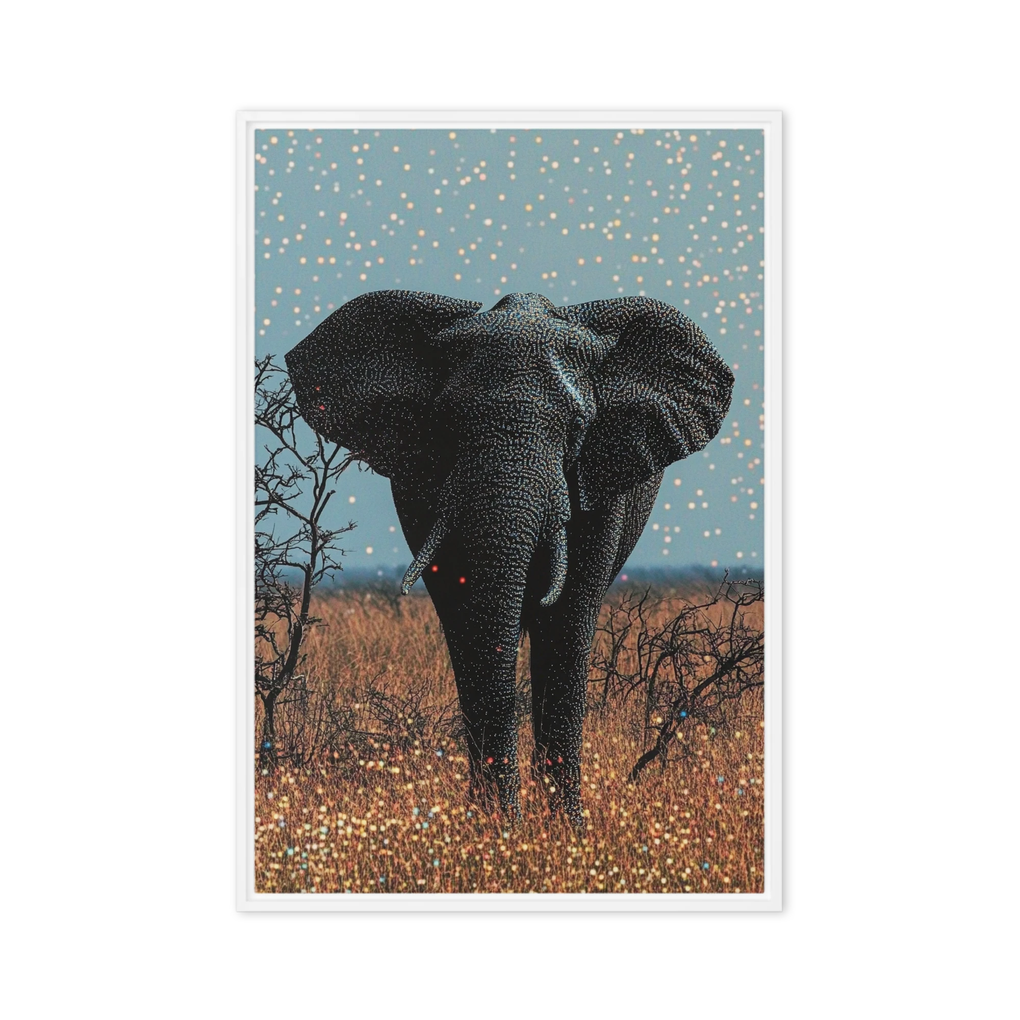 Elephant in Colorful Spark Background