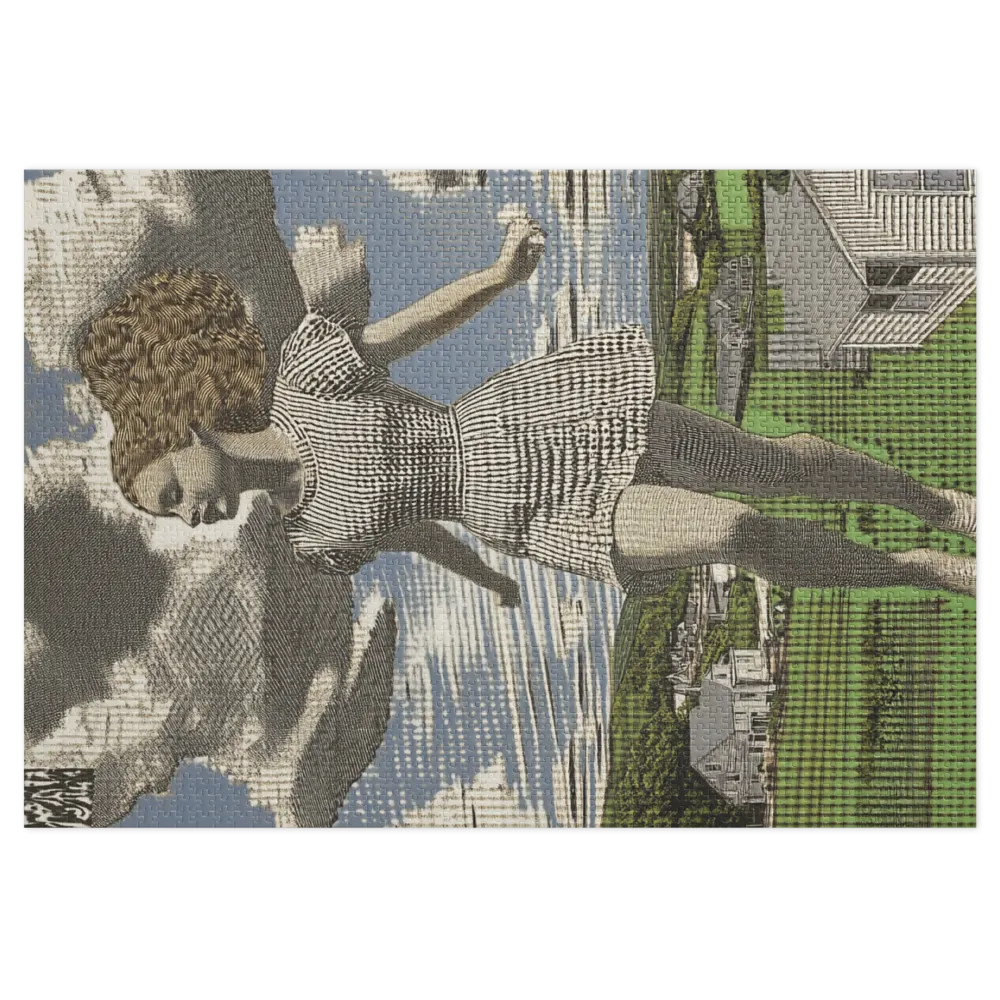 Soaring Woman in Checkered Dress | Jigsaw Puzzle (252/520 pieces)