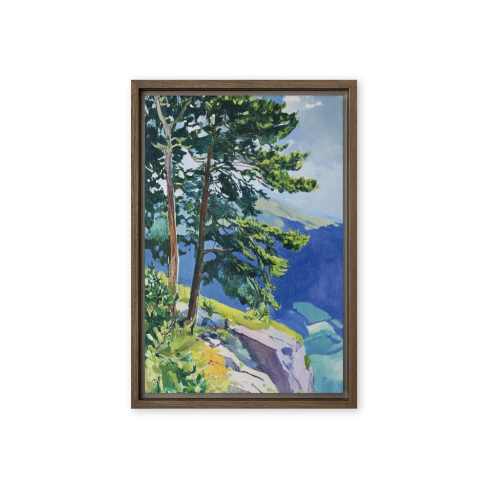 Trees on Rocky Cliff Landscape