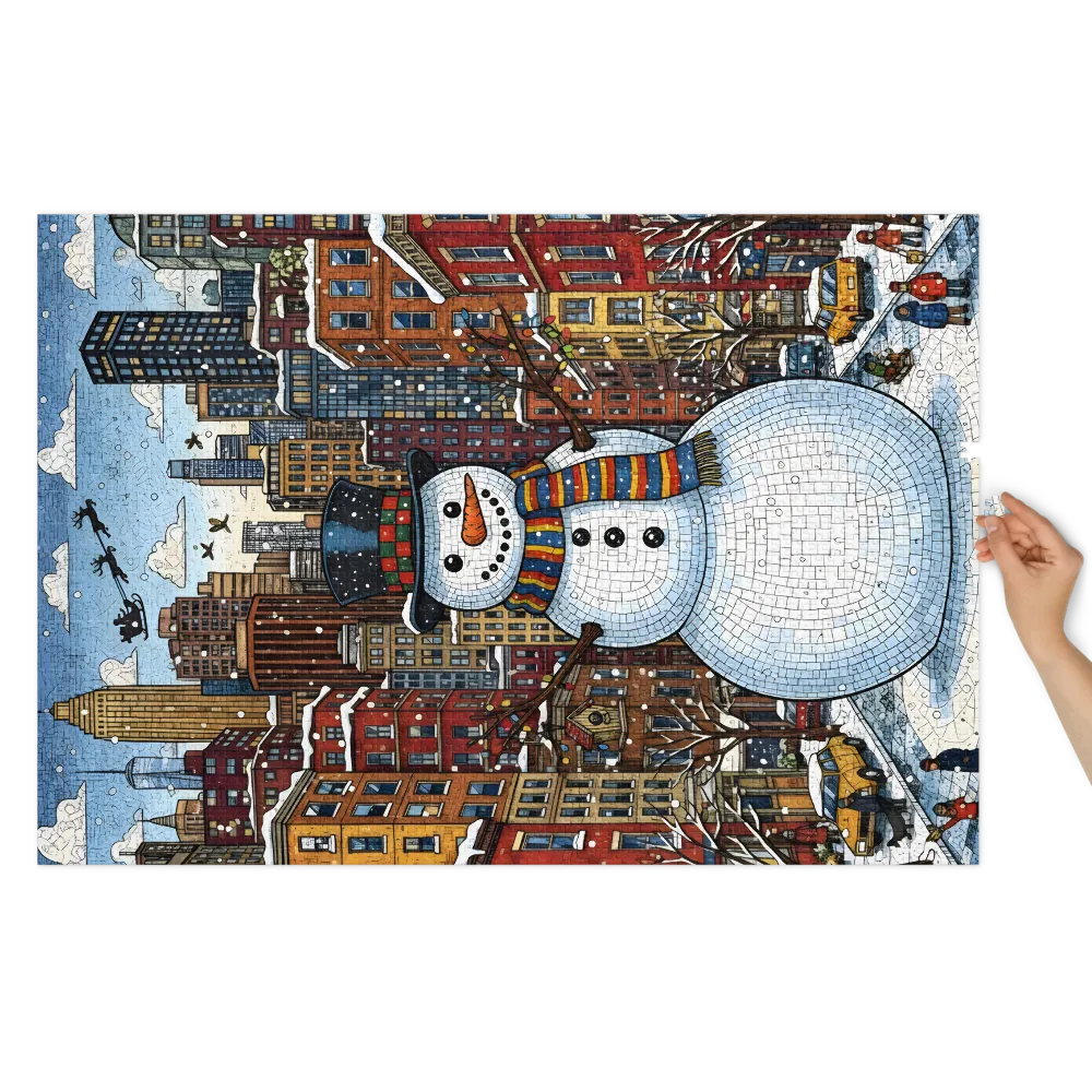 Urban Snowman Mosaic | Jigsaw Puzzles