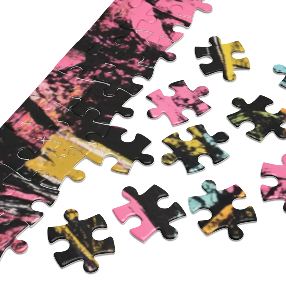 Figura Pensativa na Selva Neon 
 Puzzle em caixa de metal