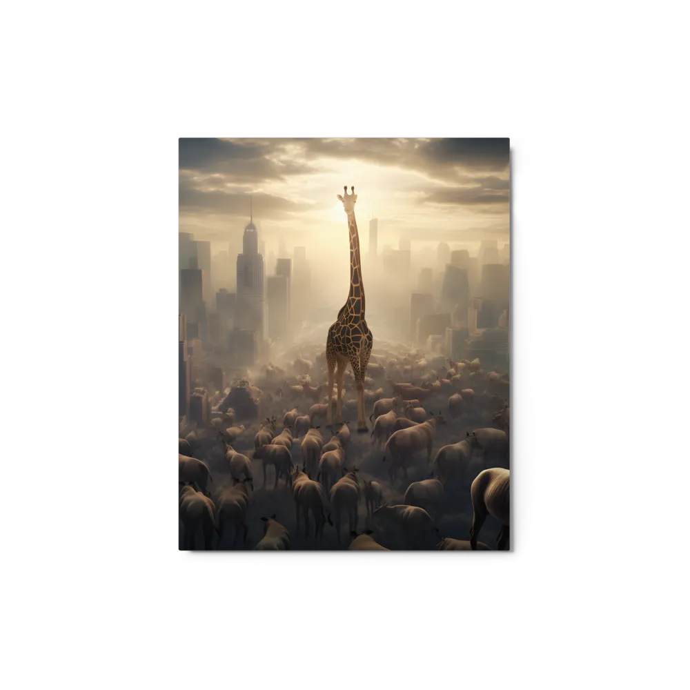 Surreal Giraffe in Urban Landscape