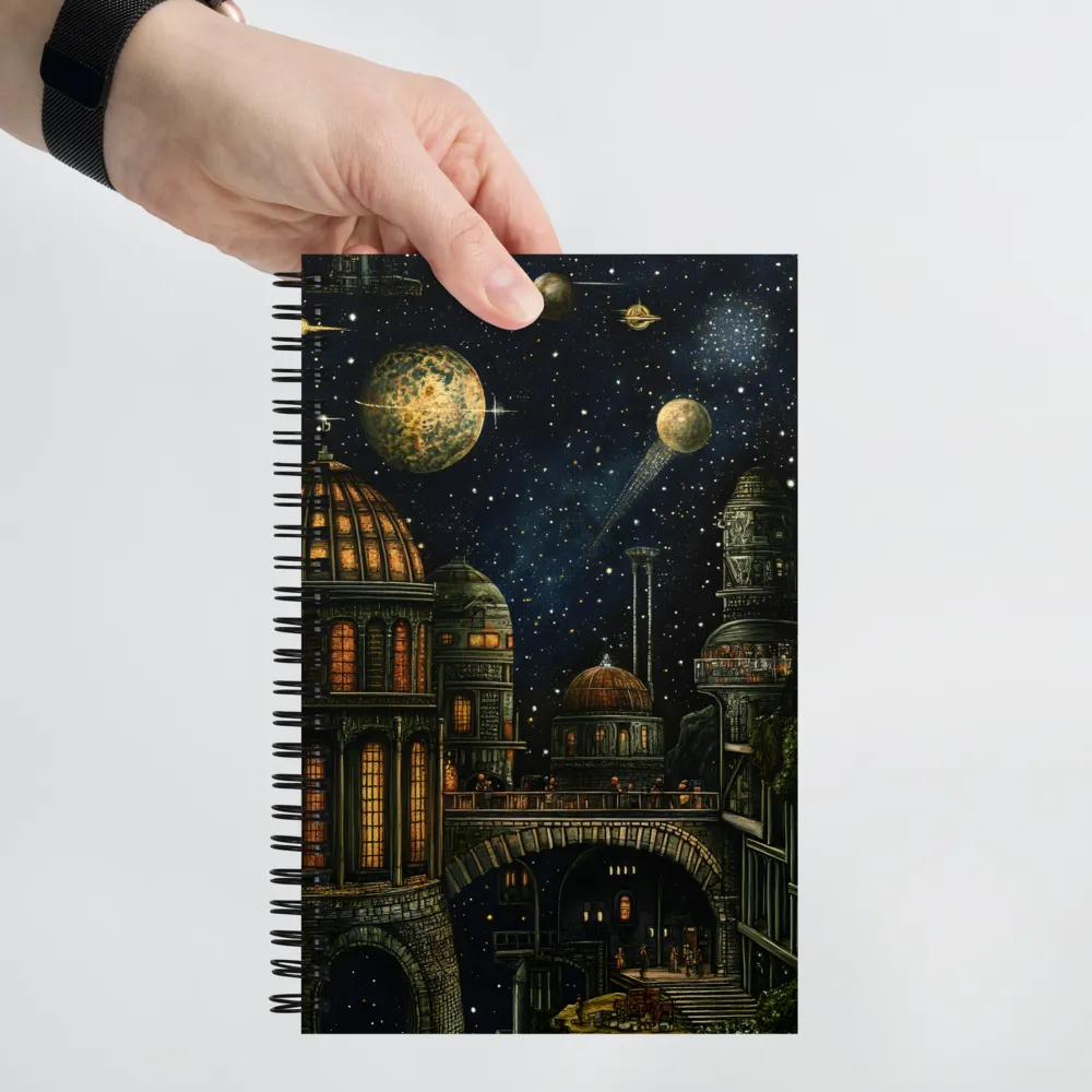 Cosmic Metropolis Illustration 
 Spiral Notebook | 140 pages