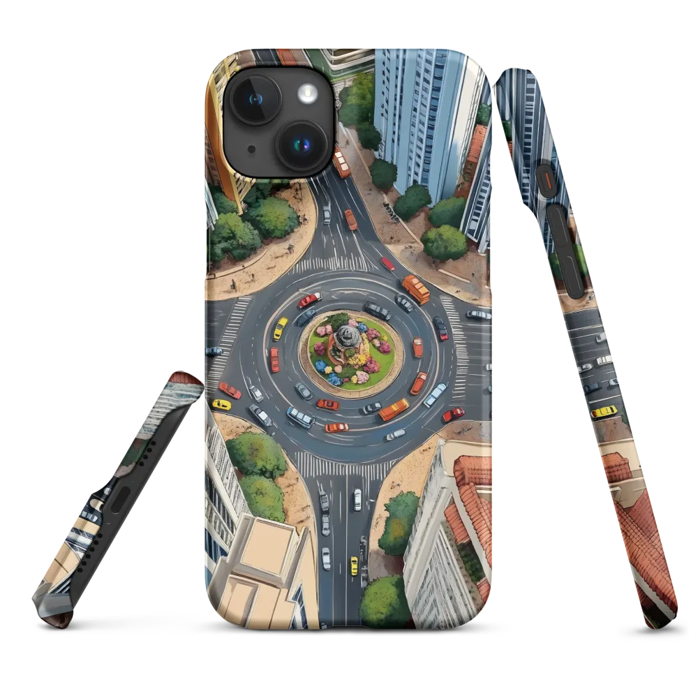 Aerial City Roundabout Illustration | Phone Case