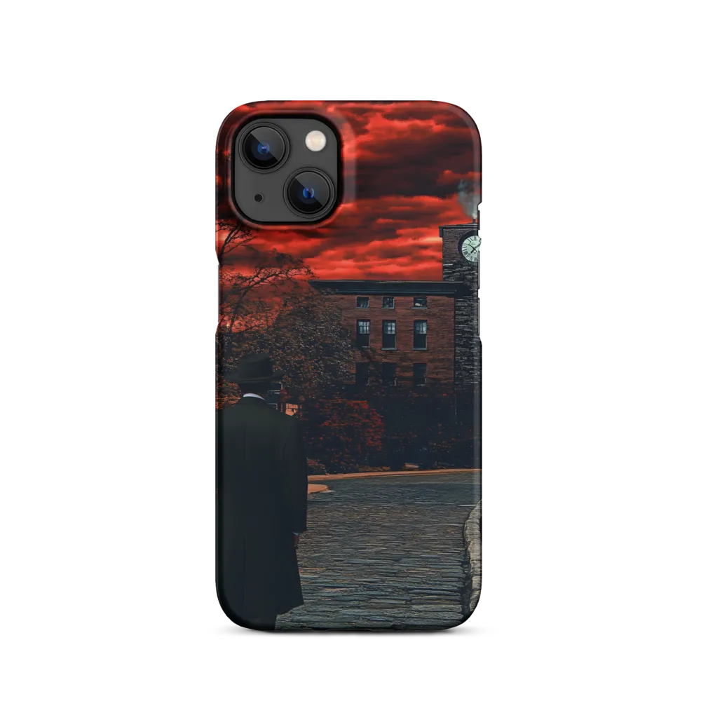 Surreal Man Walking Towards Clock Tower | Phone Case
