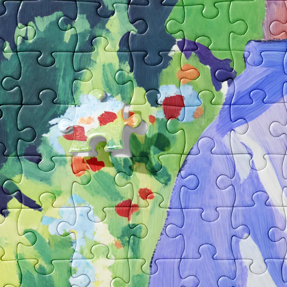 Woman in a Vibrant Garden 
 Jigsaw Puzzle