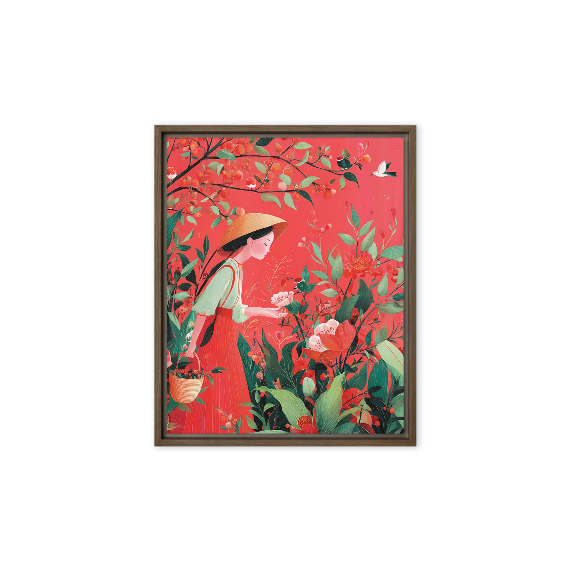 Tranquil Harvest in the Crimson Garden | Art Print