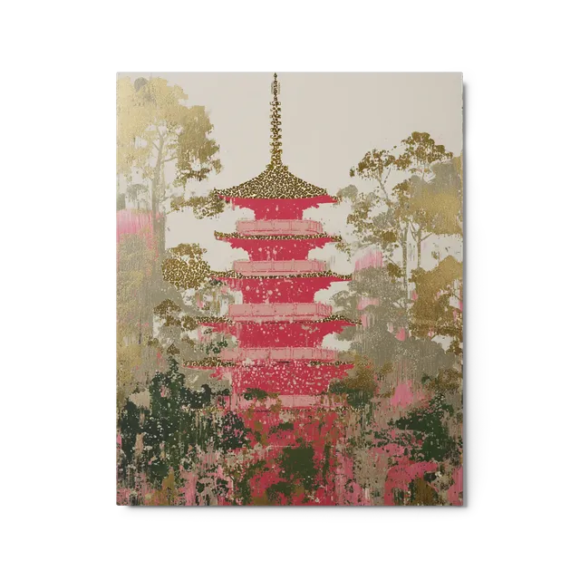 Golden Forest Pagoda | Art Print