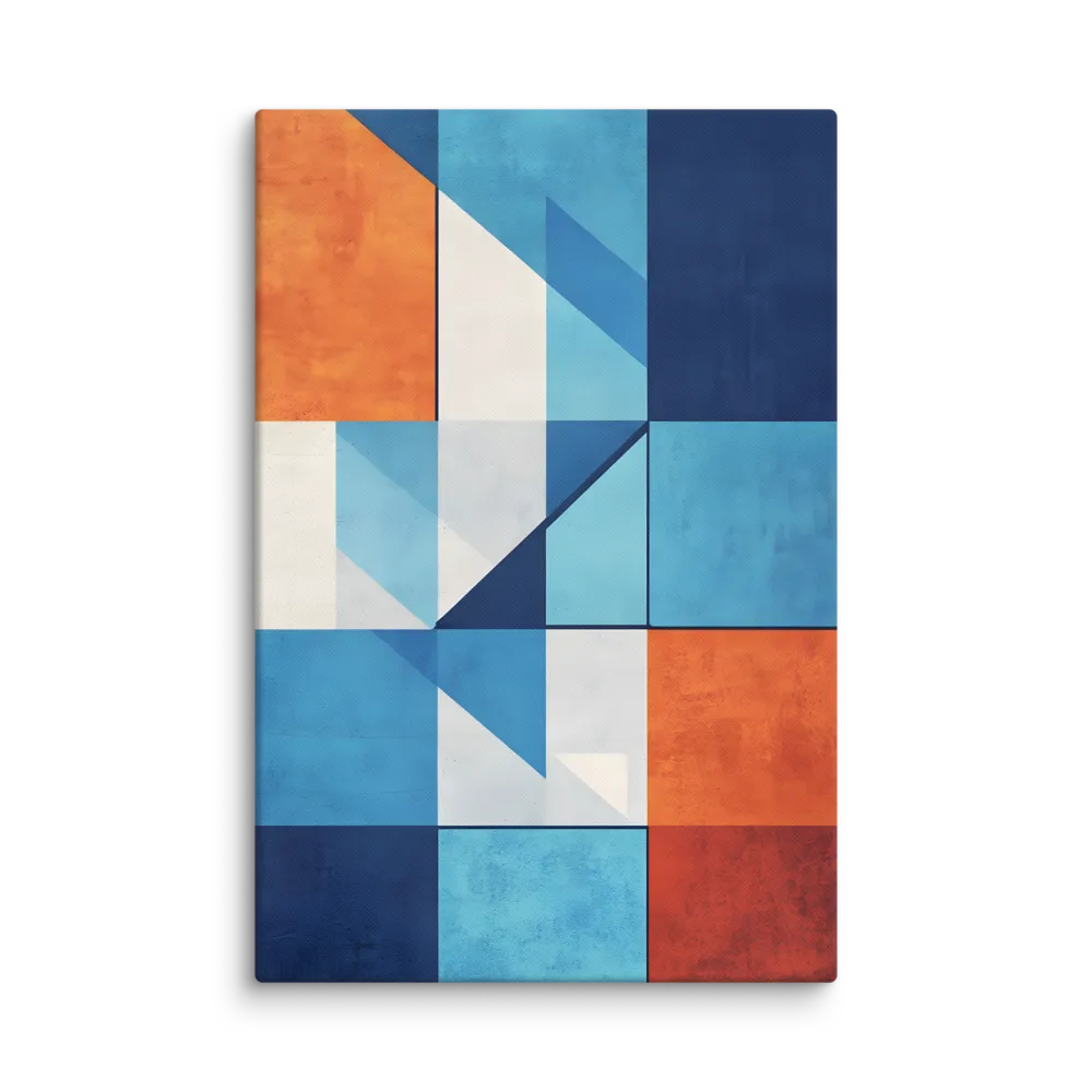 Geometric Color Block Study 
 Canvas with White Frame