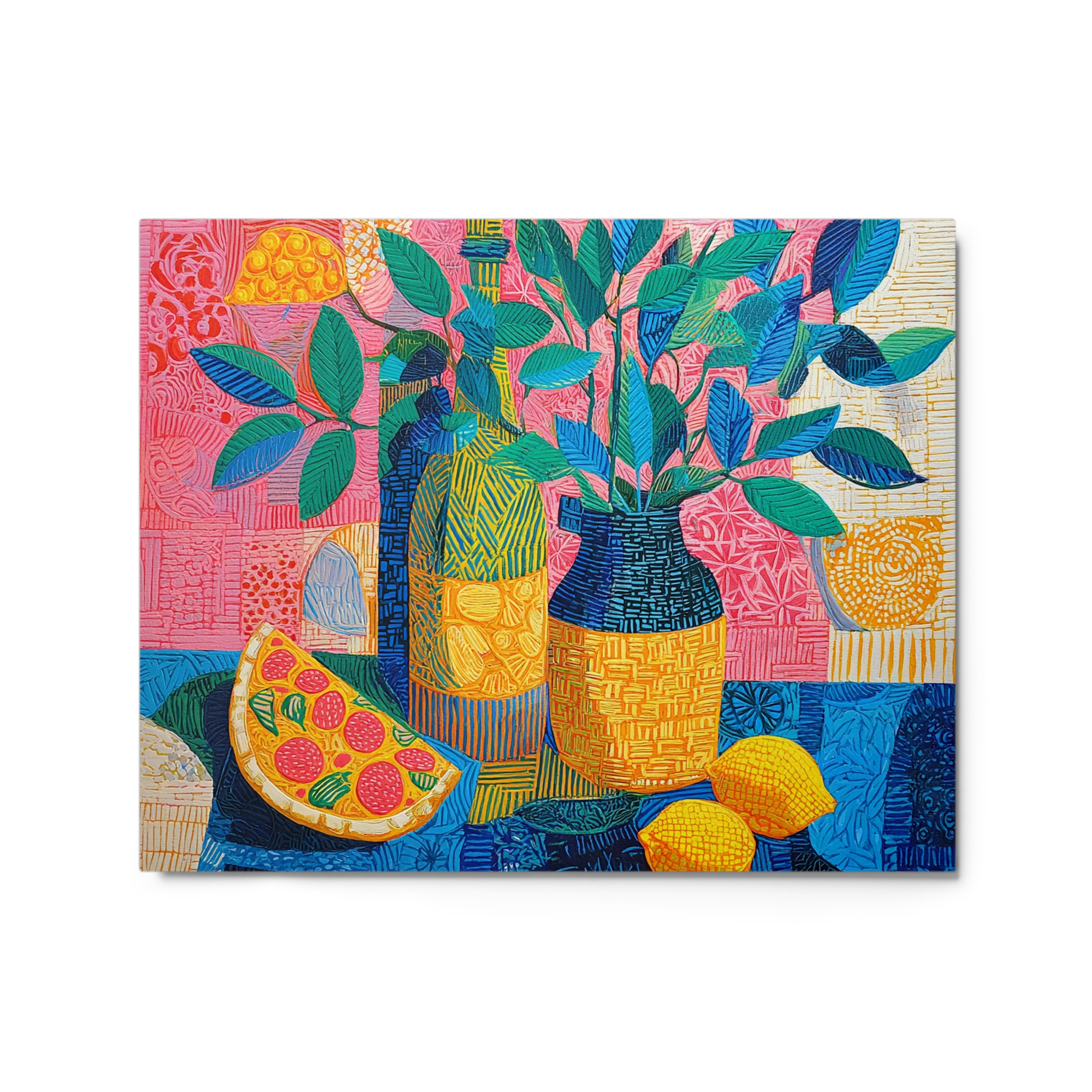 Vibrant Lemons and Vase | Art Print