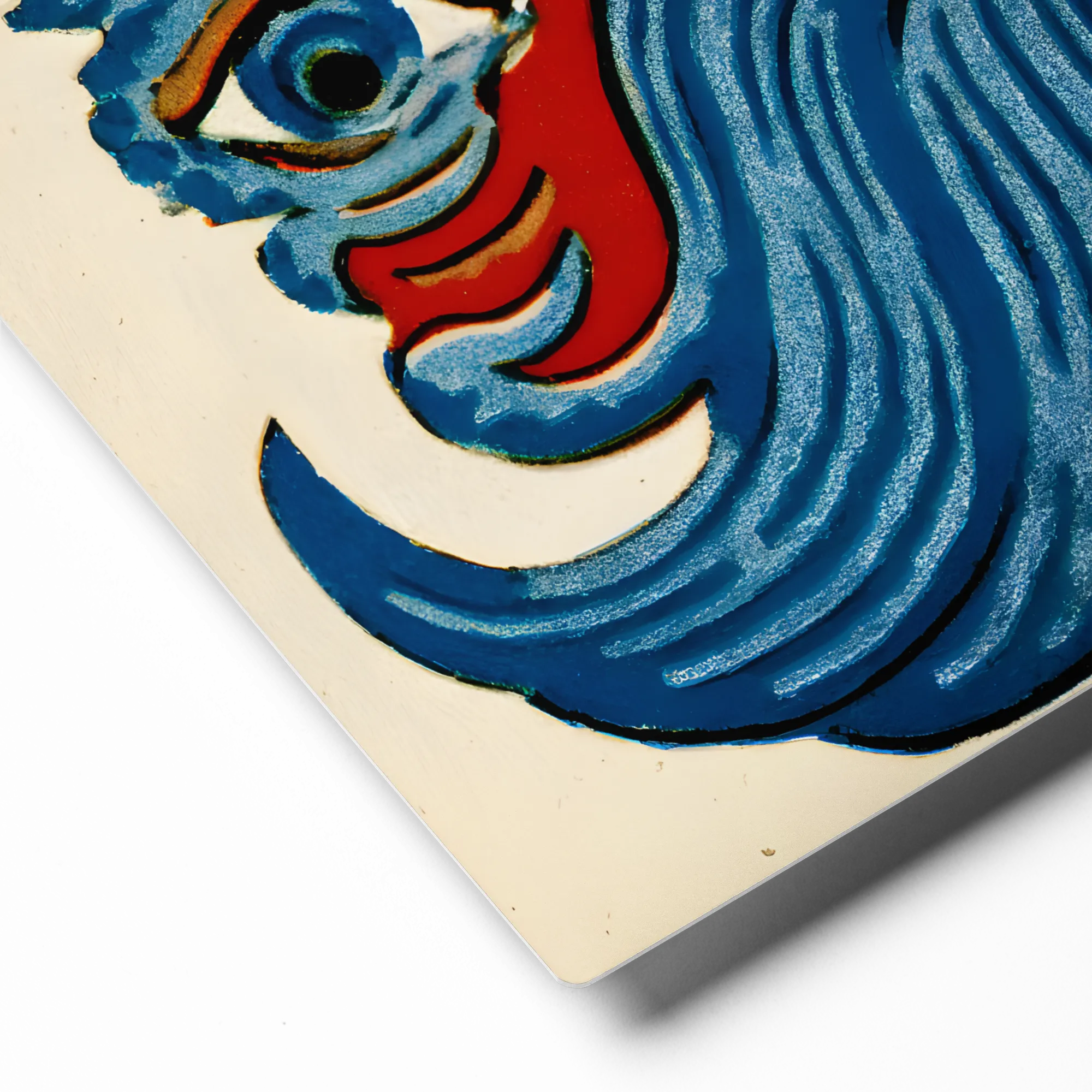 Multi-Eyed Folk Mask 
 Metal Print | 12″x 12″