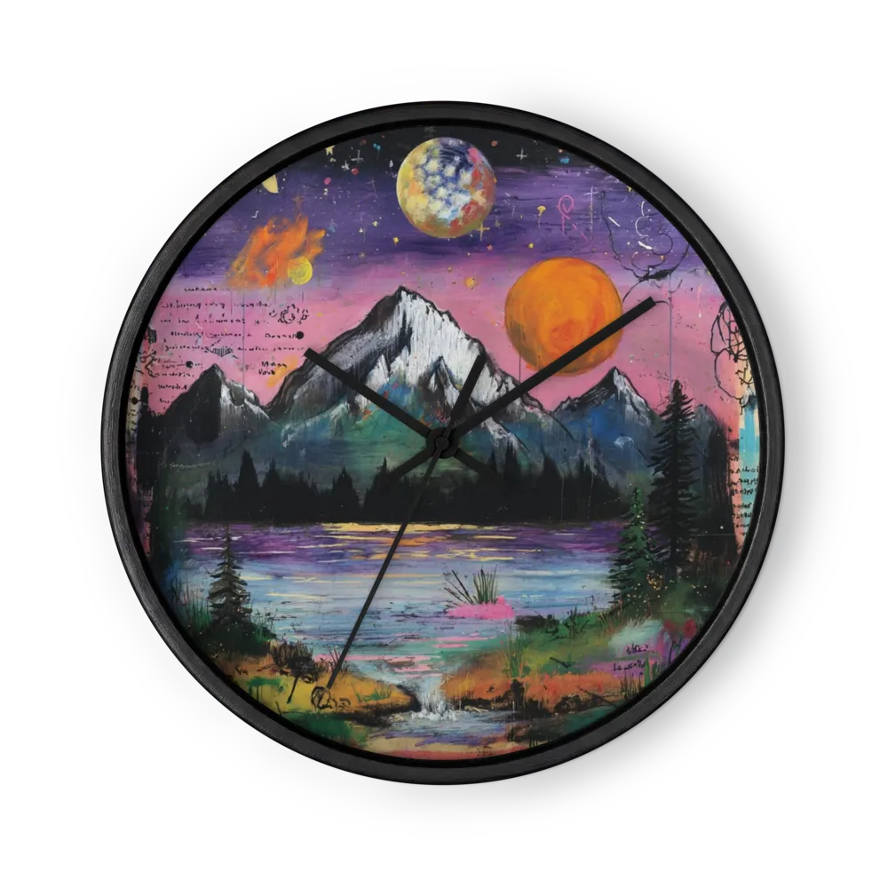 Celestial Peaks | Wall Clock