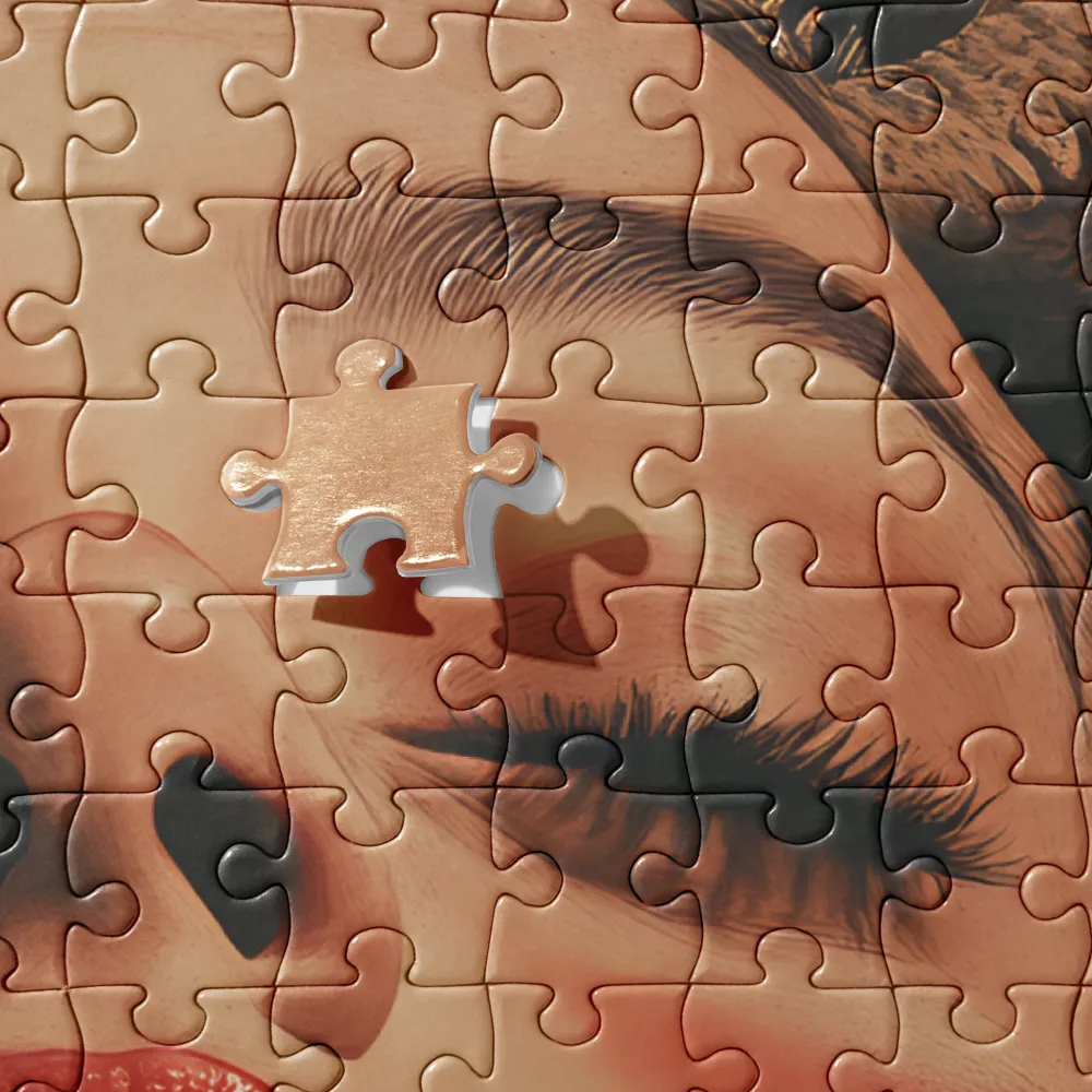 Crimson Headdress Portrait 
 Jigsaw Puzzle in Tin Box