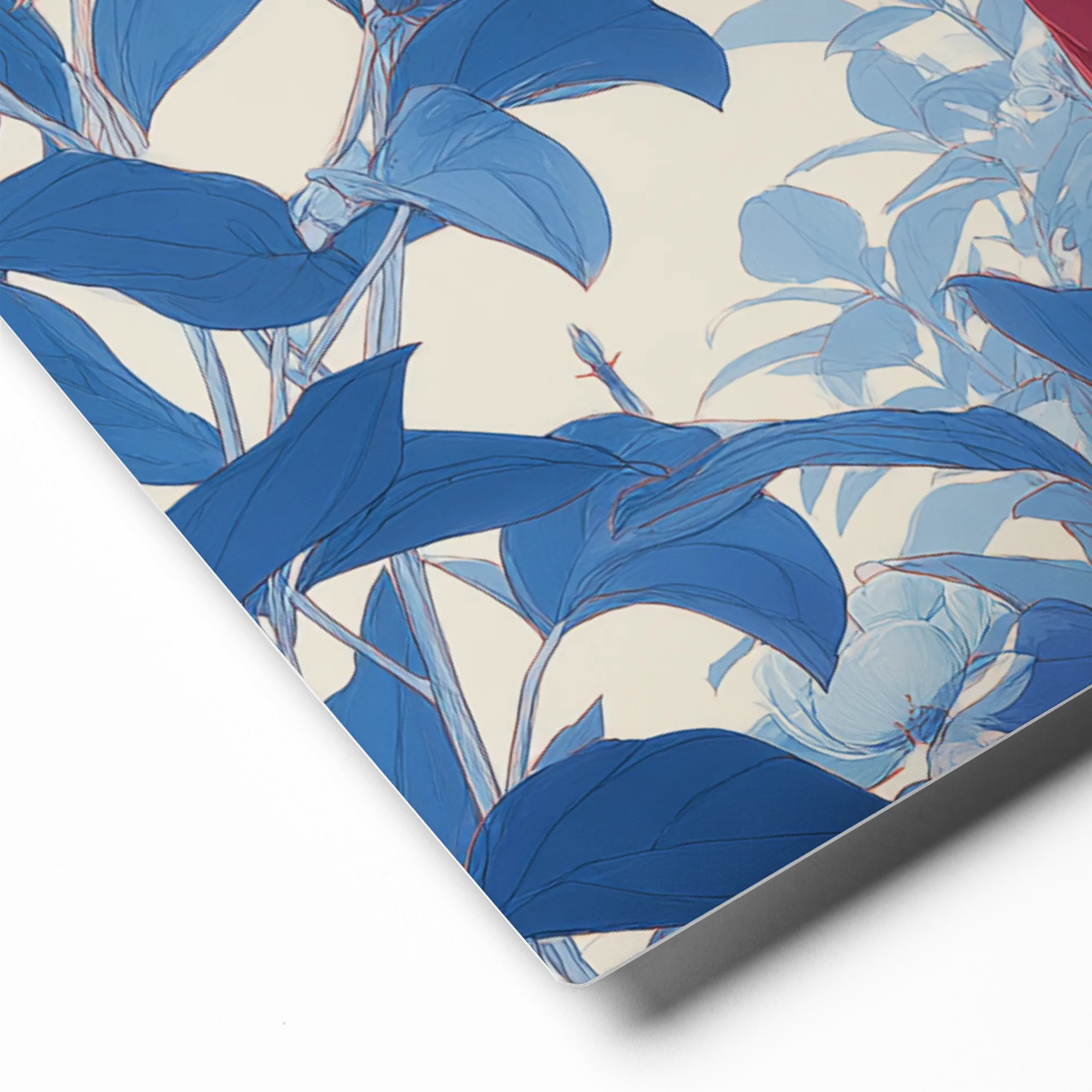 Serene Encounter in Blue Foliage | Art Print