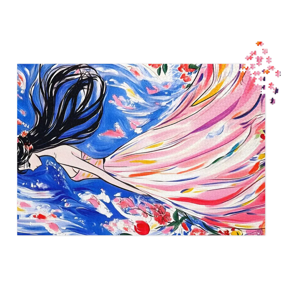 Woman in Flowing Dress