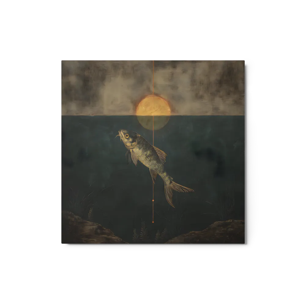 Celestial Koi's Ascent 
 Canvas with White Frame