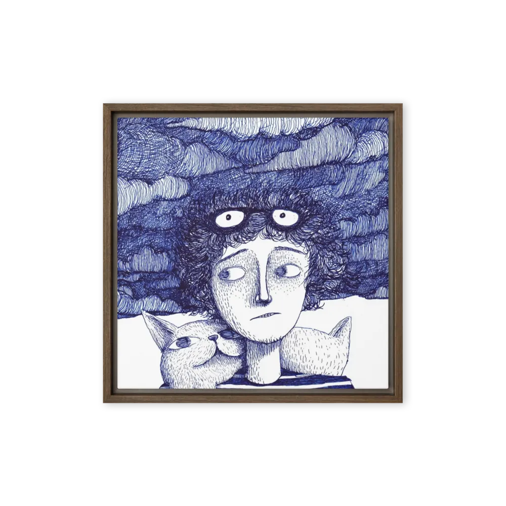 Under a Blue Cloud 
 Poster with Black Frame | 14″x 14″