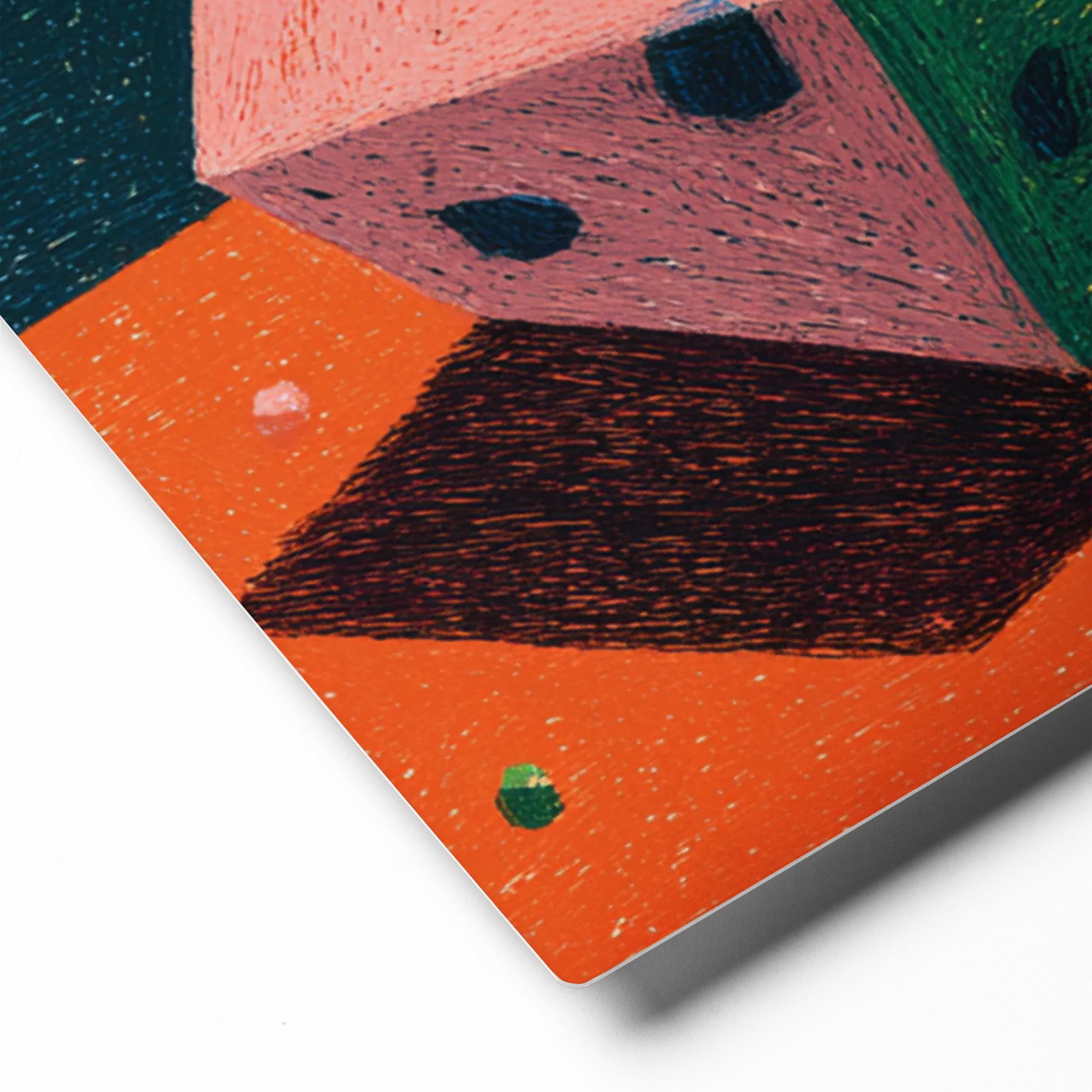 Abstract Textured Pyramid 
 Canvas with Black Frame