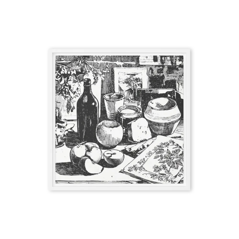 Vintage Still Life 
 Poster with Red oak Frame | 12″x 12″