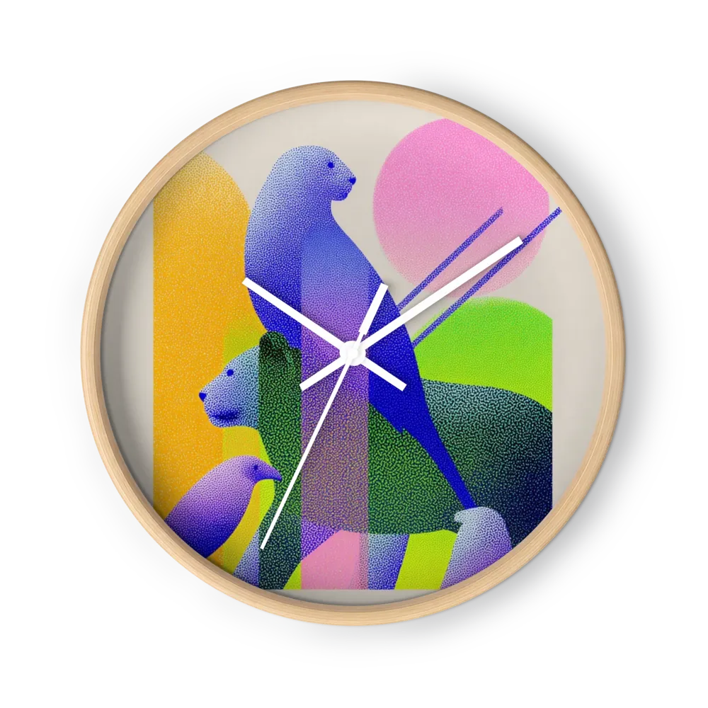 Geometric Animal Harmony | Wall Clock