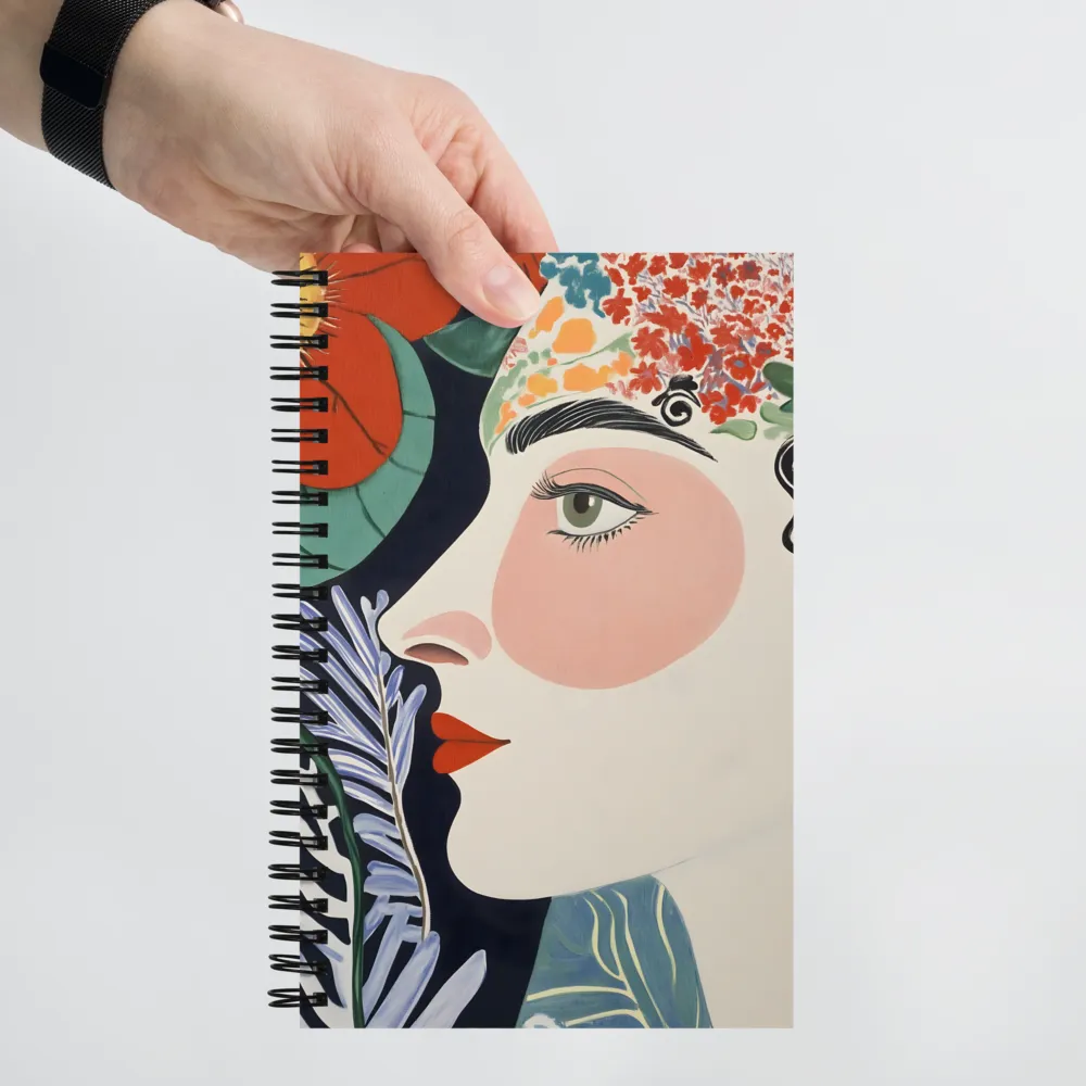 Art Nouveau Floral Profile 
 Spiral Notebook | 140 pages