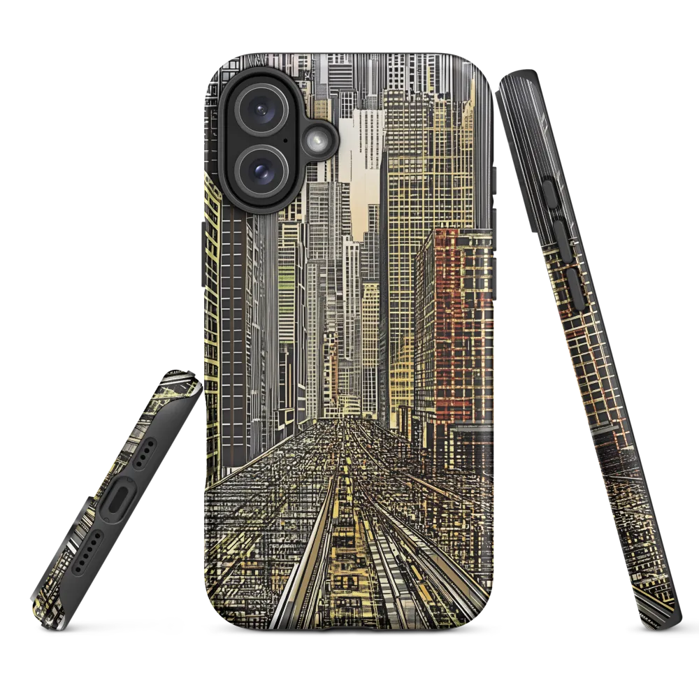 Urban Cityscape with Train Tracks