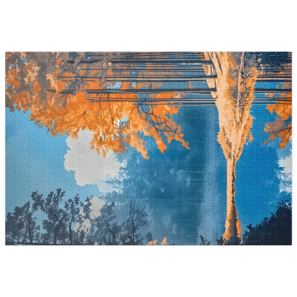 Tranquil Autumn Reflection 
 Jigsaw Puzzle in Tin Box