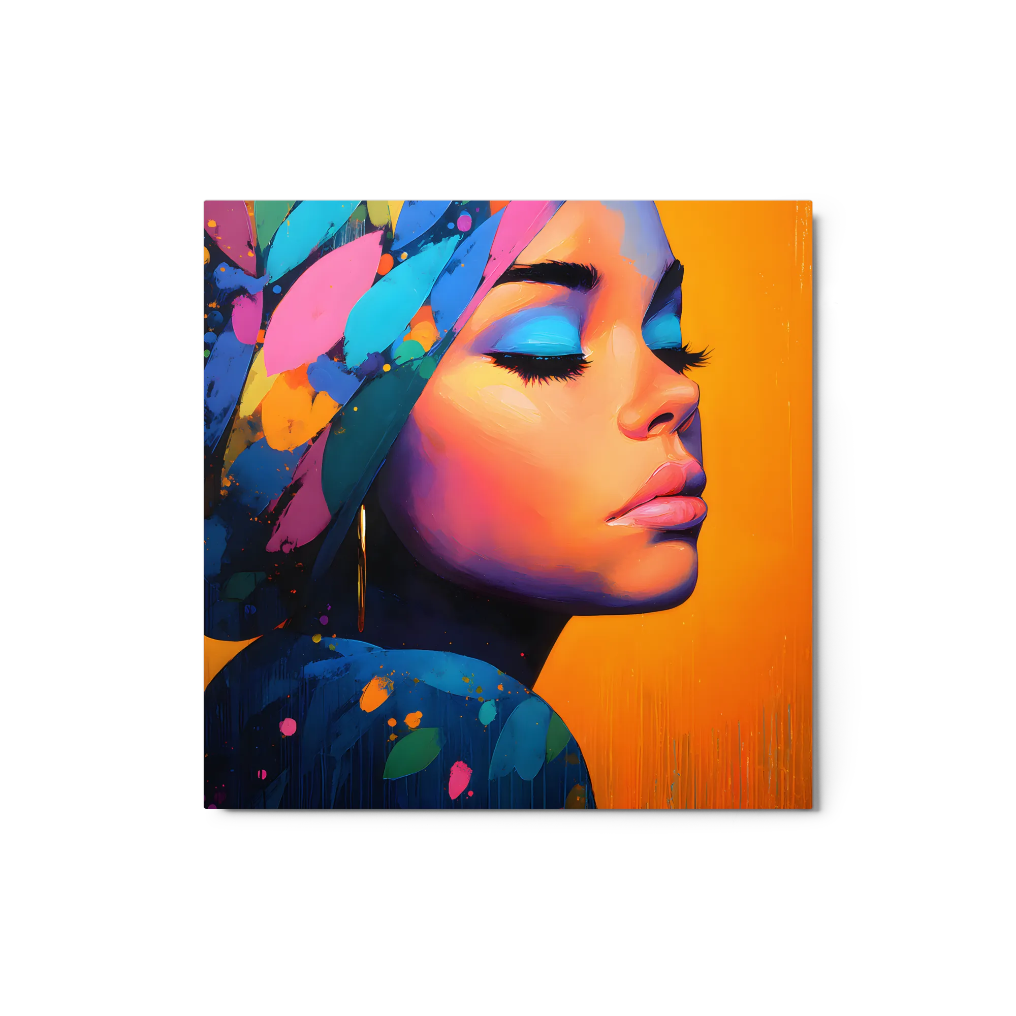 Vibrant Profile 
 Metal Print | 12″x 12″