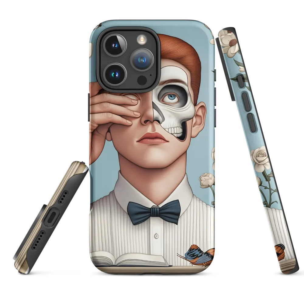 Surreal Portrait with Skull and Butterflies
