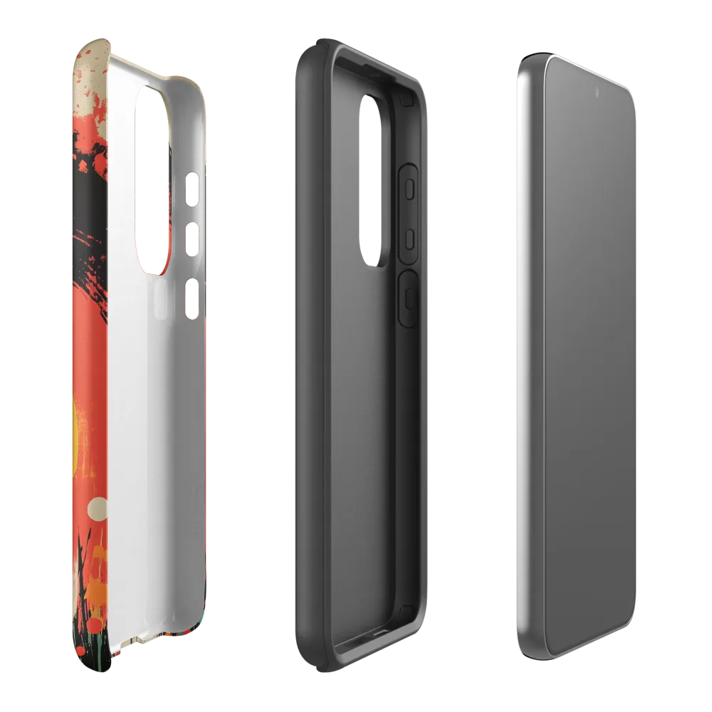 Abstract Silhouette with Sun | Phone Case
