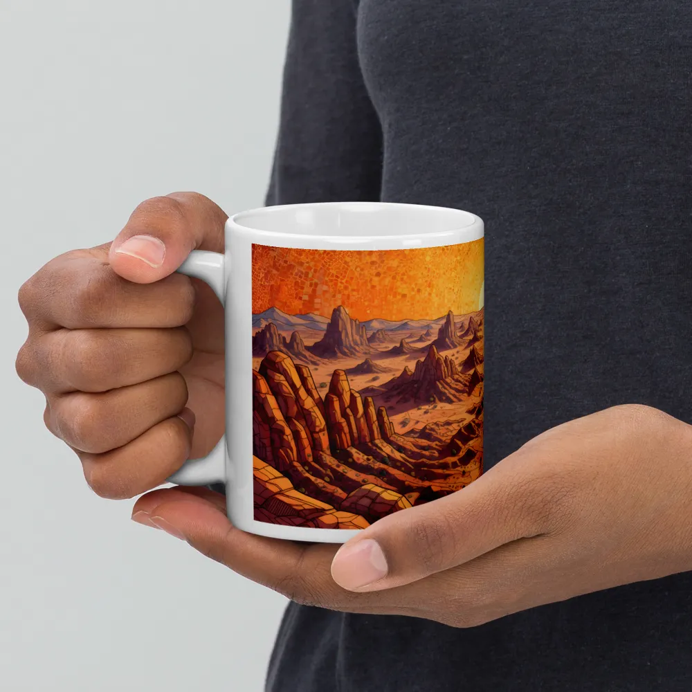 Sunset Over the Badlands 
 Mug with Red inside | 15 oz