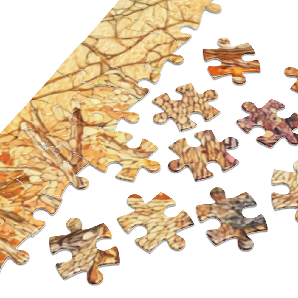 Mosaico de Veado Dourado 
 Puzzle em caixa de metal