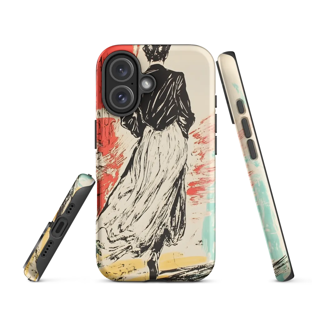Silhouette of a Person in Flowing Dress | Phone Case