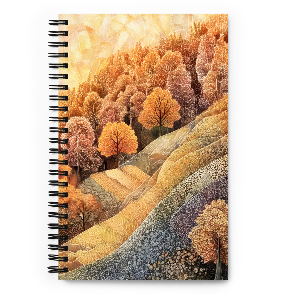 Golden Engraved Autumn 
 Spiral Notebook | 140 pages