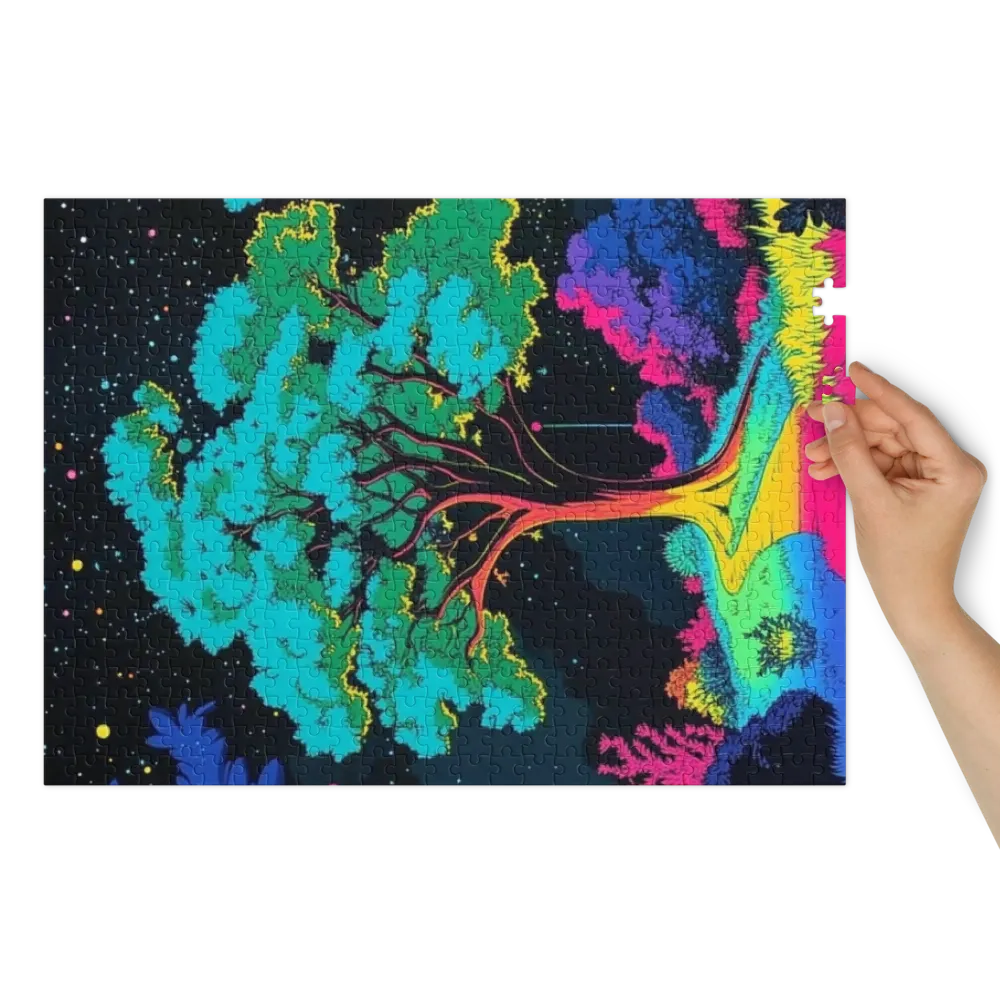 Vibrant Tree in Starry Night | Jigsaw Puzzle (252/520 pieces)