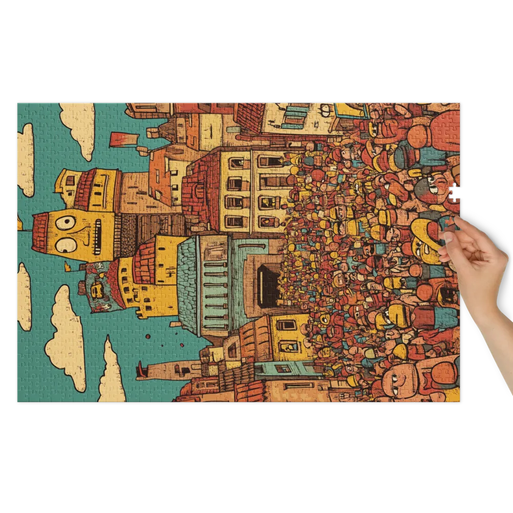 Colorful City Crowd | Jigsaw Puzzle (252/520 pieces)
