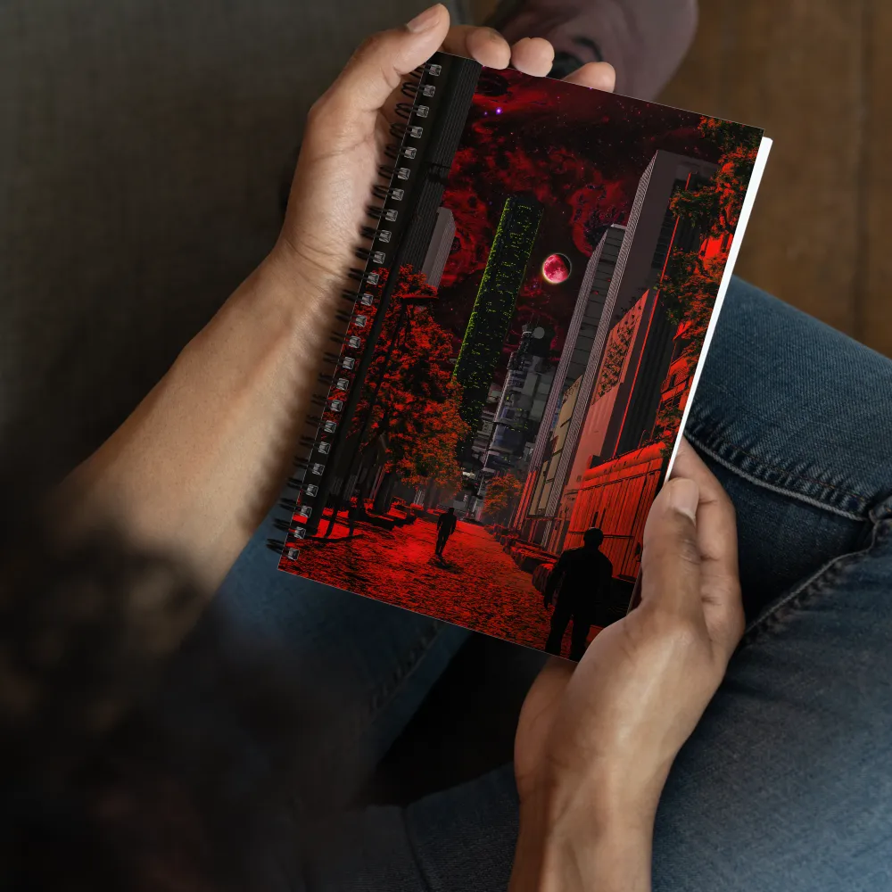 Crimson Future Metropolis 
 Spiral Notebook | 140 pages