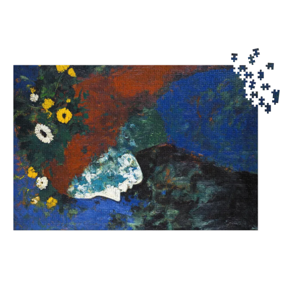 Perfil com Coroa Floral 
 Puzzle em caixa de metal