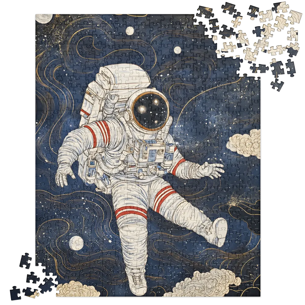 Astronaut's Cosmic Journey 
 Jigsaw Puzzle