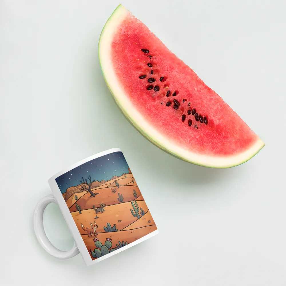 Moonlit Desert Foxes 
 Mug with Red inside | 15 oz