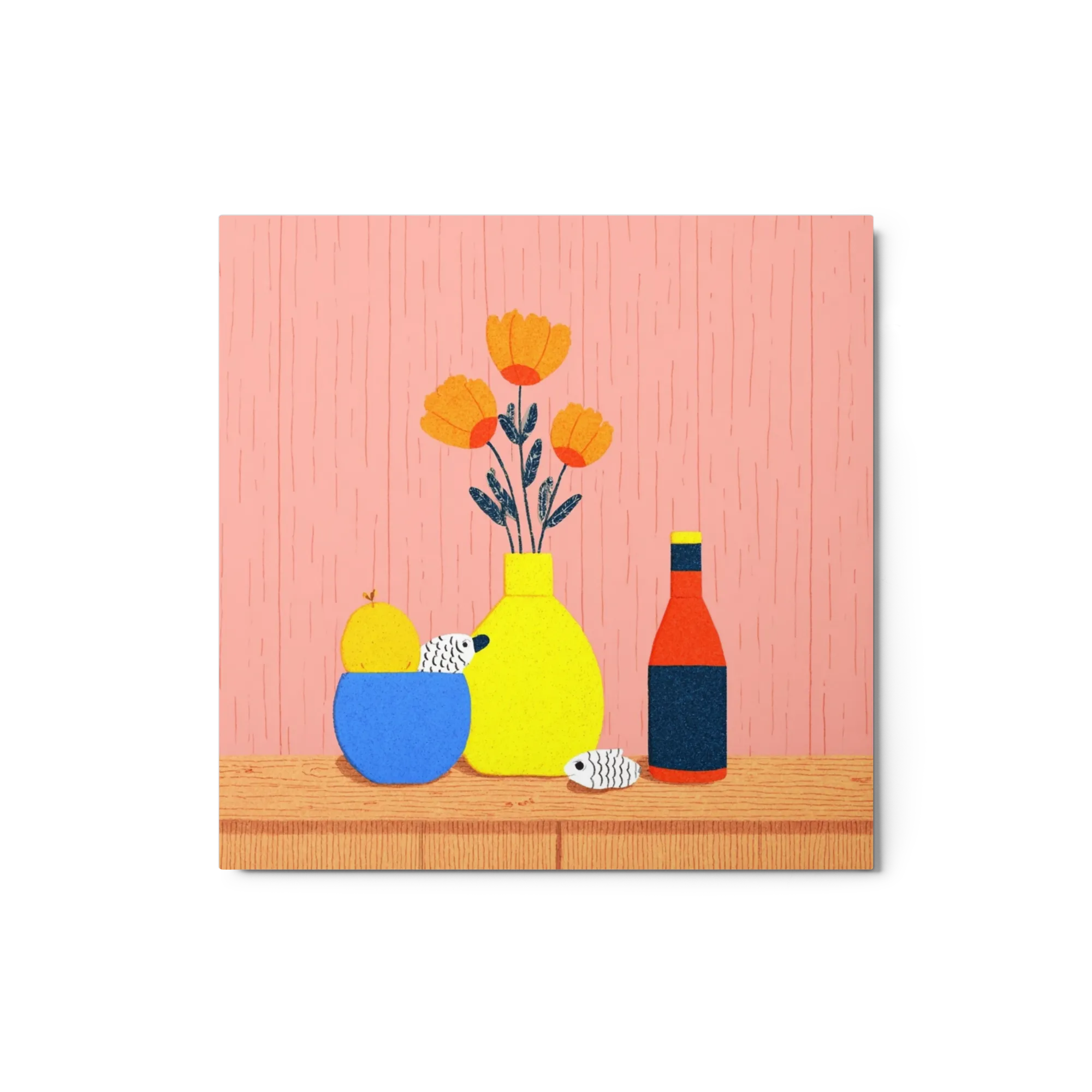 Mohnblumen in gelber Vase