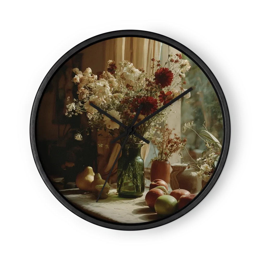 Still Life with Wildflowers and Fruit | Wall Clock