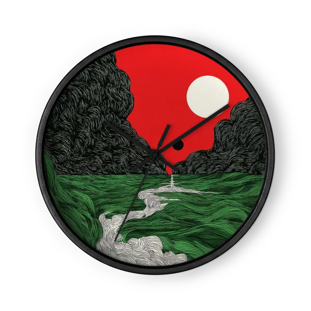 Crimson Horizon | Wall Clock