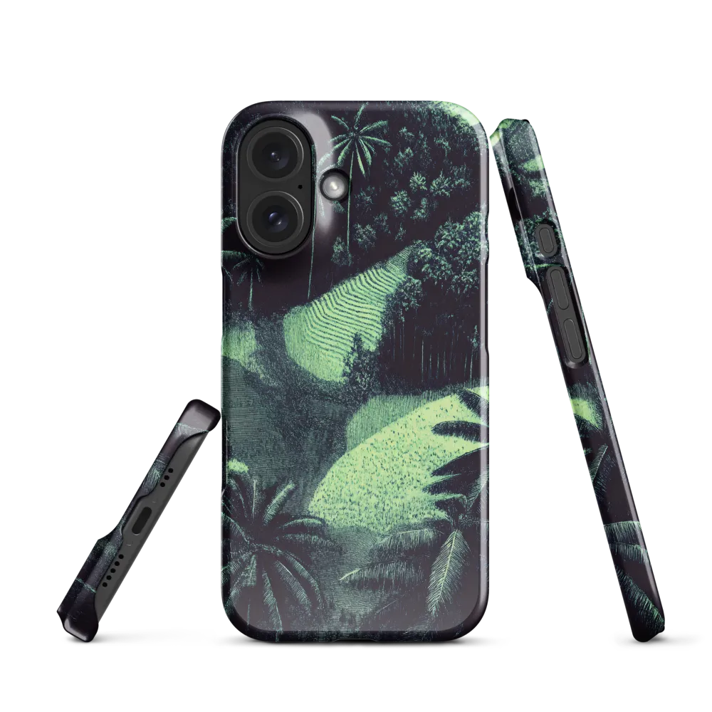 Engraved Tropical Landscape 
 iPhone 15 Plus | Snap Case