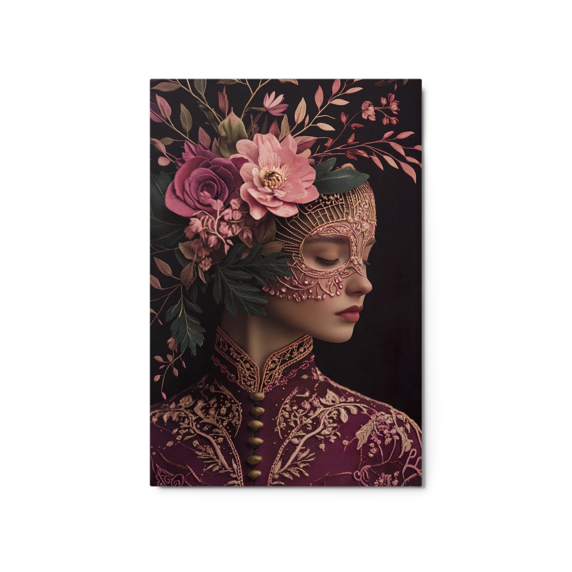 Elegant Floral Mask Portrait