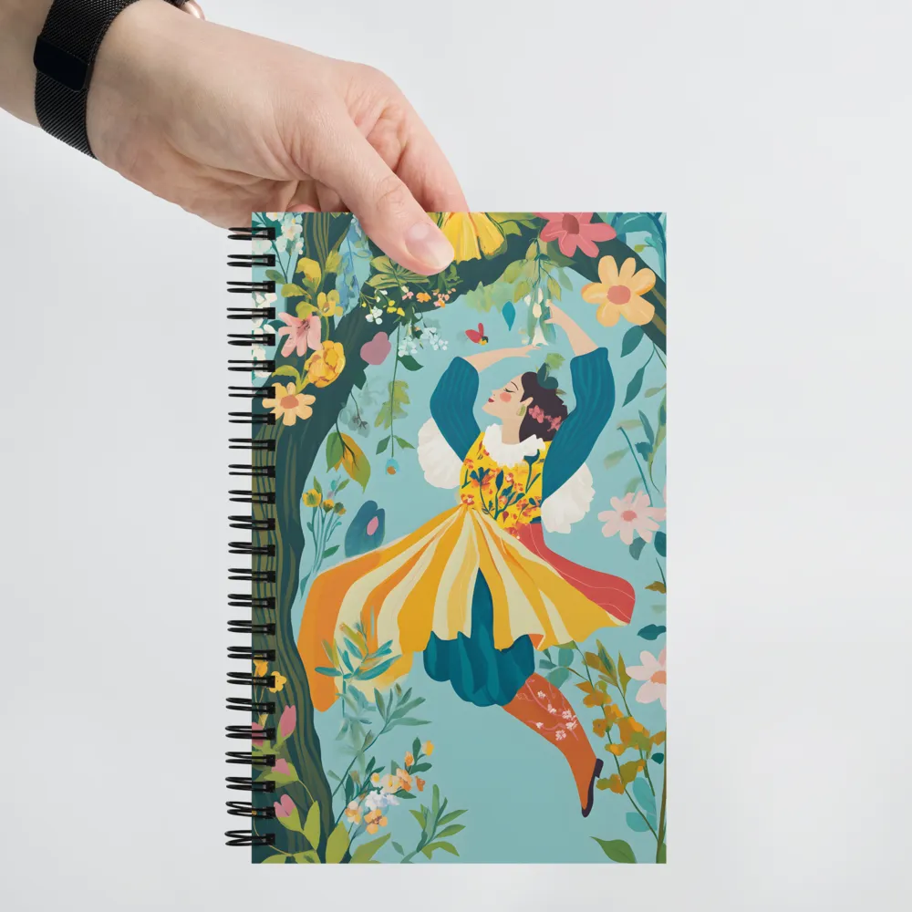 Whimsical Floral Dance 
 Spiral Notebook | 140 pages