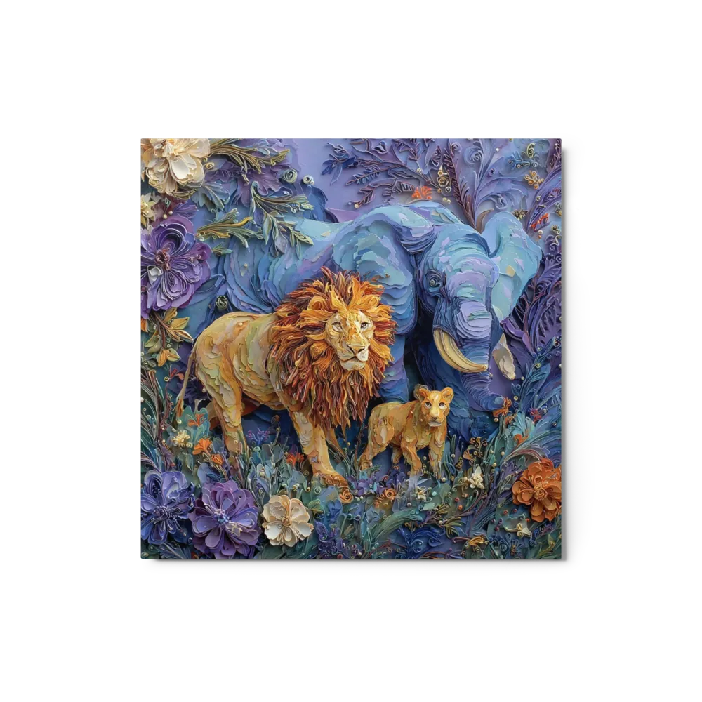 Majestic Paper Cut Lions and Elephant
