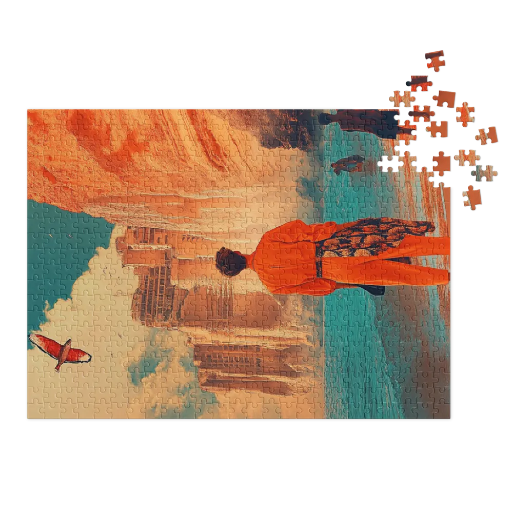The Orange Shore 
 Jigsaw Puzzle in Tin Box