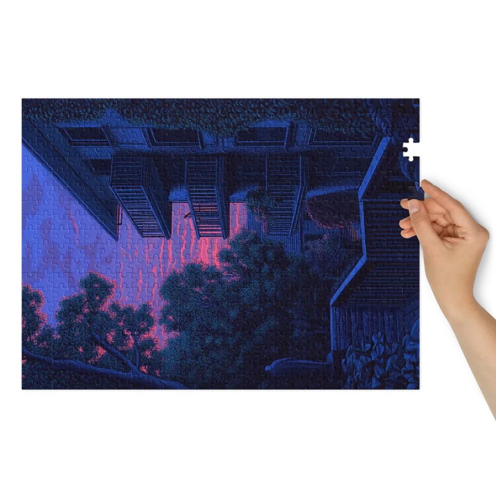 Twilight Balcony View 
 Jigsaw Puzzle in Tin Box